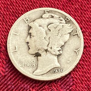 Vintage 1936 Mercury Dime